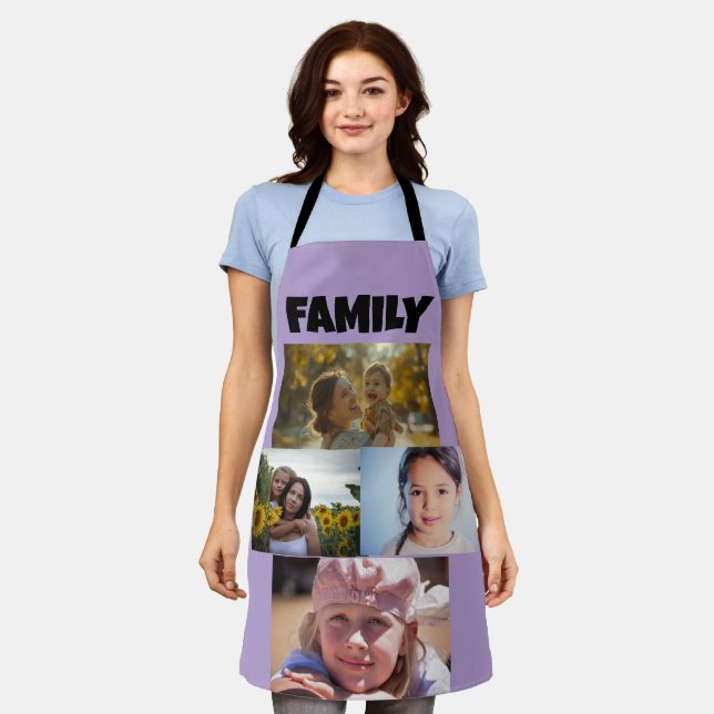 TABLIER PHOTO COLLAGE CUSTOM KITCHEN APRON FOR MOM (Porté)