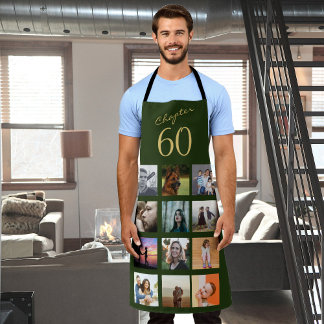 Tablier Photo Collage Green Gold 60e anniversaire