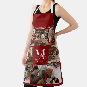 Tablier Photo Collage simple et moderne Monogramme Cadeau