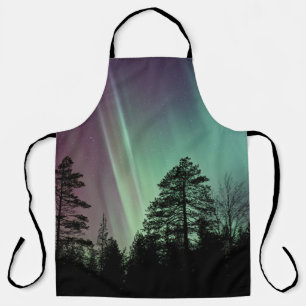 TABLIER PHOTO DE SILHOUETTE D'AURORA BOREALIS