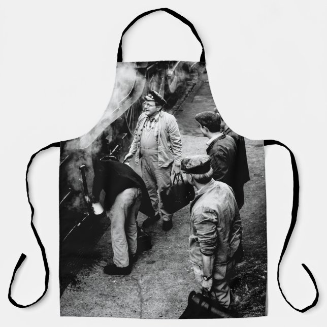 TABLIER PHOTO GRAYSCALE D'HOMMES À BESOIN DU TRAIN 60163 (Recto)