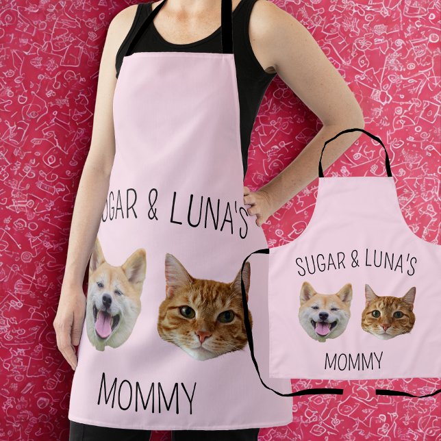 Tablier Photo visage chat chien personnalisé, cadeau migno (Créateur téléchargé)