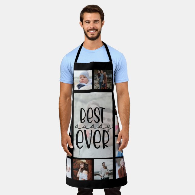 Tablier Photographie noire père fête des pères Apron (Porté)