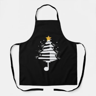 Tablier Piano Noël Arbre Pianiste Musique Musicien Cadeau