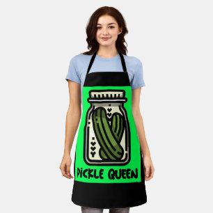 TABLIER PICKLE QUEEN MOM LADIES FUNNY CUISINE APRONS