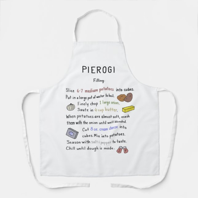Tablier Pierogi Apron - Recette de remplissage (Recto)