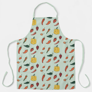 Tablier Piment Chaud Peppers Green Apron