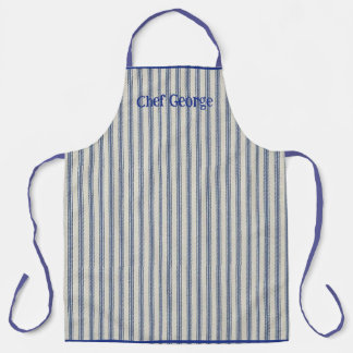Tablier Pin Stripe Apron Name French Style
