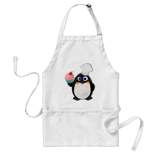 Tablier Pingouin de Baker avec le petit gâteau II (Devant)