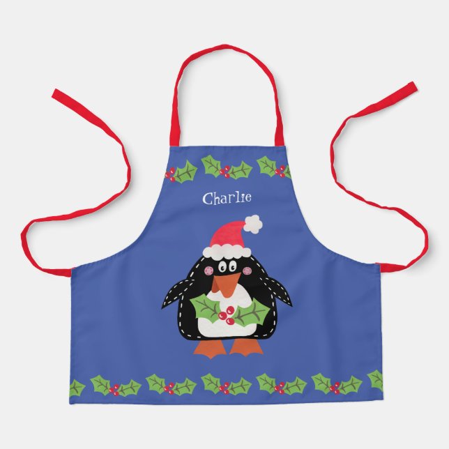 Tablier Pingouin de Noël (Recto)