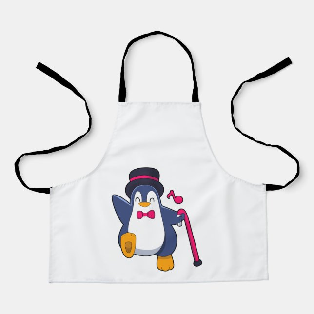 Tablier Pingouin en Groom avec Cravate (Recto)