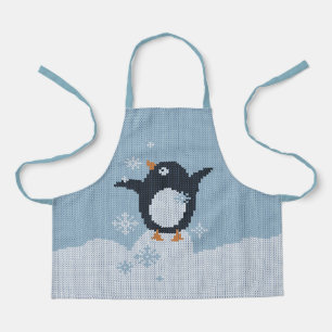 Tablier Pingouin nue flocons de neige Fêtes d'hiver