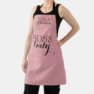 Tablier Pink Black Scripté Boss Lady Cadeau Personnalisé