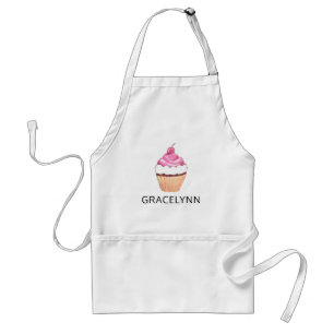 Tablier Pink Cupcake Personalized Name