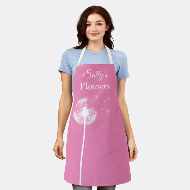 Tablier Pink Dandelion Apron (Porté)
