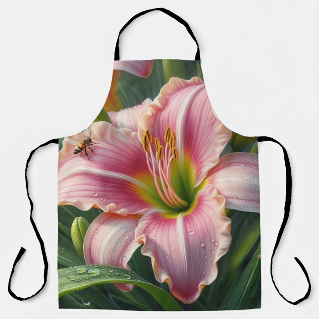 Tablier Pink Daylily Floral (Recto)