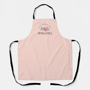 Tablier Pink Minimalist Best Mom & Chef Apron personnalisé