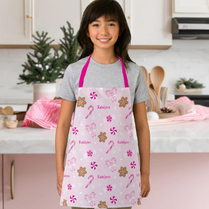 Tablier Pink Sucre de canne Bow Gingpain Snowflake Ajouter