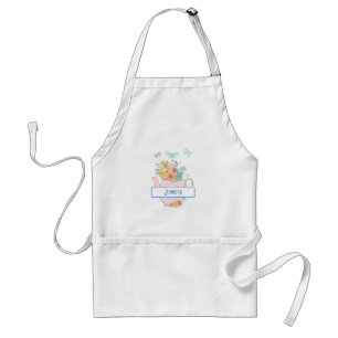 Tablier Pink Teapot with Flowers & Butterflies