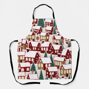 Tablier Pique-nique de Noël village de Noël