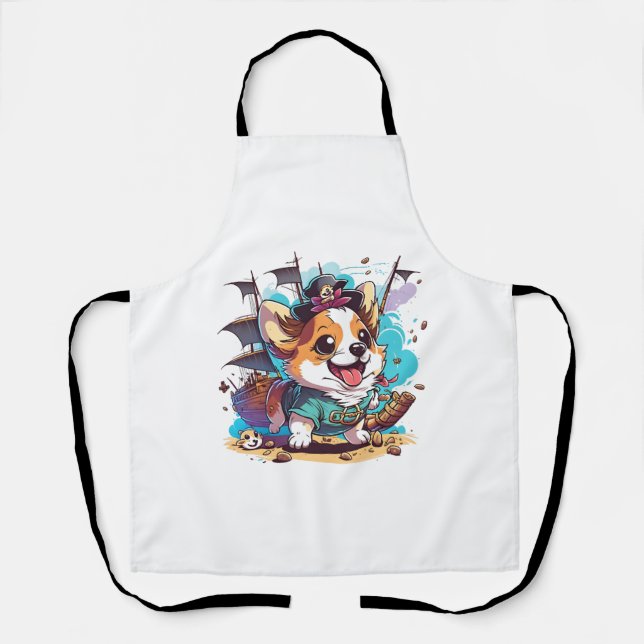 Tablier Pirate de Chien de Corgi (Recto)
