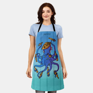 Tablier Pirate Octopus Boire Rhum drôle Nautique