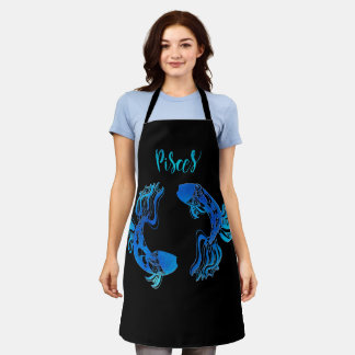 Tablier Pisces the fish zodiac water sign blue 