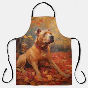 Tablier Pitbull à l'automne Feuilles automne Inspiration