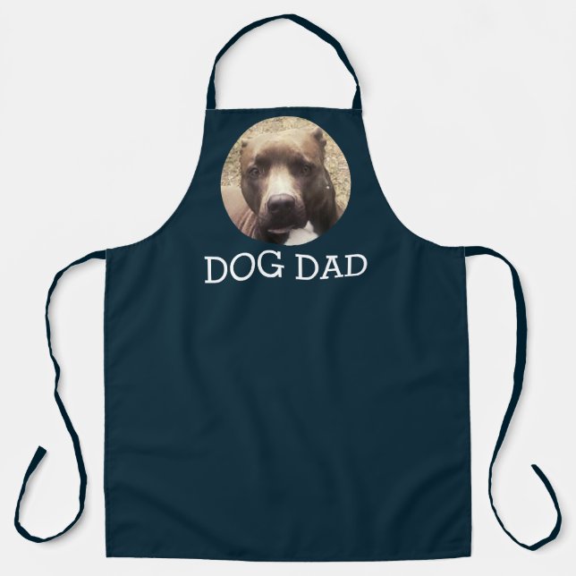 Tablier Pitbull Chien Papa bleu marine (Recto)