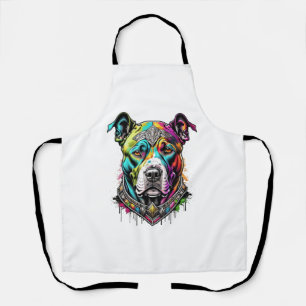 Tablier pitbull coloré