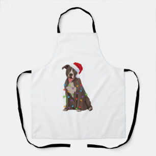 Tablier Pittie Pitbull feux de Noël Noël Noël Amoureux des