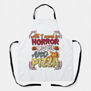 Tablier Pizza Film d'Horreur Halloween Citrouille Crâne Tr