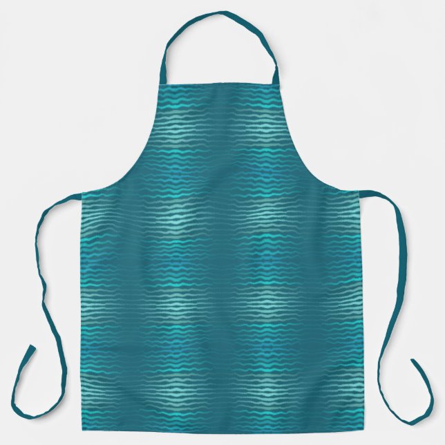 Tablier Plage côtière Salé Turquoise Wave Résumé Design (Recto)