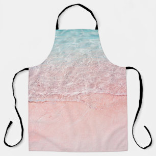 Tablier Plage rose et vague