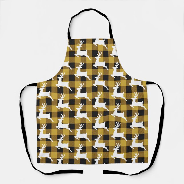 Tablier Plaid and deer apron (Recto)