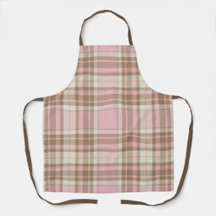 Tablier Plaid Brown rose mignon