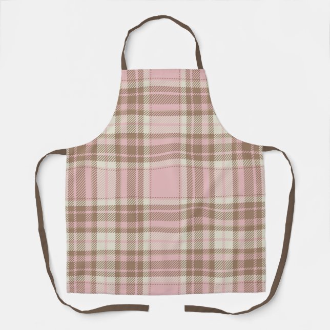 Tablier Plaid Brown rose mignon (Recto)