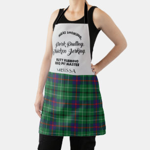Tablier Plaid Clan Duncan Green À damiers Tartan Kitchen