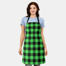 Plaid de buffle vert Apron