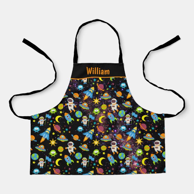 Tablier Planète de fusée spatiale Noire (Recto)