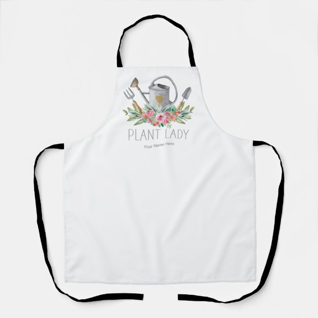 Tablier Plante Lady Boho Aquarelle Humour Gardener (Recto)