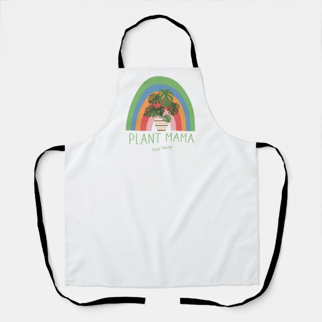 Tablier Plante Mama Boho Rainbow Monstera Feuille Gardener (Recto)