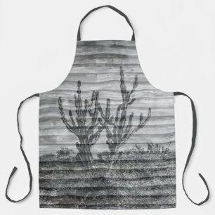 Tablier Plantes de Cactus sur Planches de Bois Photo en No