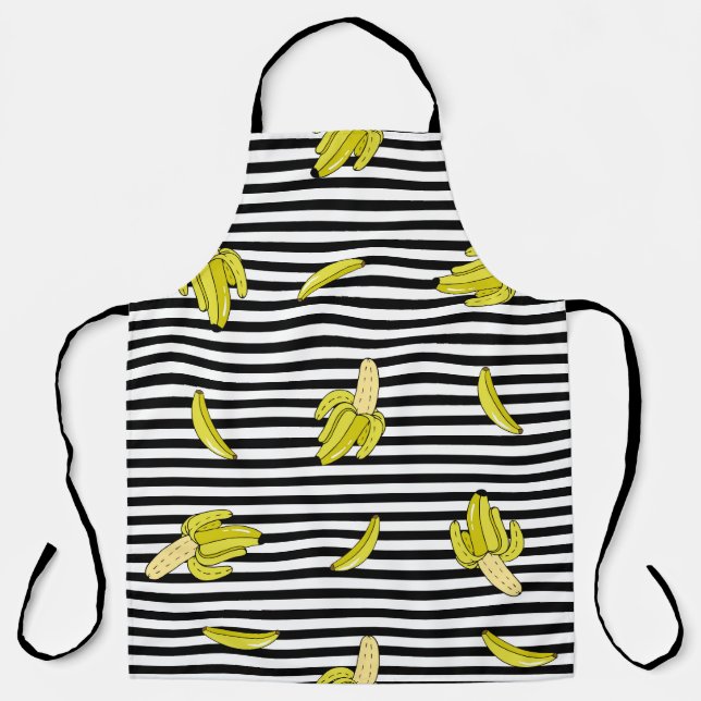 Tablier Plaques de banane de dessin animé : style rétro. (Recto)