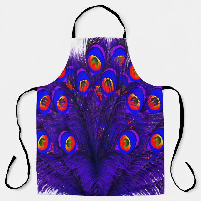 Tablier Plumes de paon (Recto)