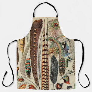 Tablier Plumes d'oiseaux sauvages Antique
