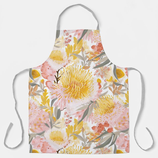 Tablier Plutôt rose et or Banksia Floral (Recto)