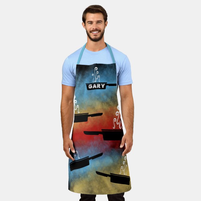 Tablier poêle à frire de poêle cuisine personnalisée (Porté)