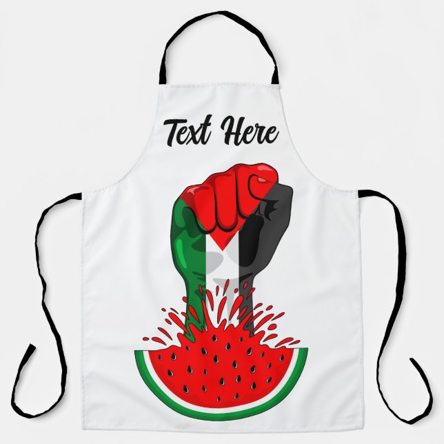 Tablier Poing de résistance palestinienne sur le symbole d (Recto)