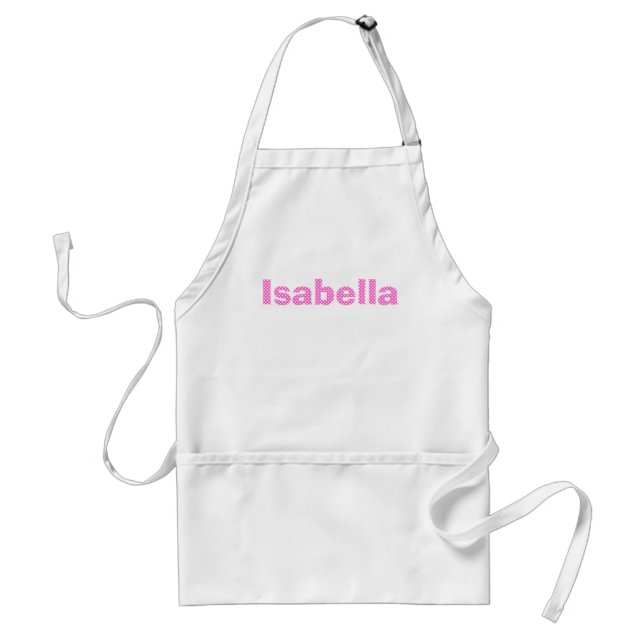 Tablier Pointe Polka rose et blanc rose personnalisée (Devant)